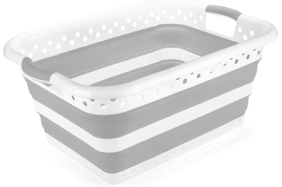 Biało-szary plastikowy kosz na pranie 40 l – Addis