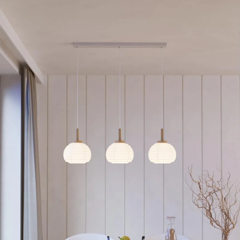 Eglo 44066 - Żyrandol na lince SUMMERHILL 3xE27/40W/230V biały/beżowy