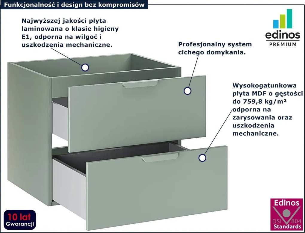 Jasnozielona szafka łazienkowa pod umywalkę R6-Z13