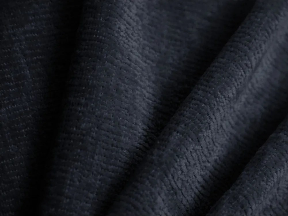 Ciemnoniebieskie tapicerowane łóżko jednoosobowe ze schowkiem ze stelażem 90x200 cm Kaelle – Micadoni