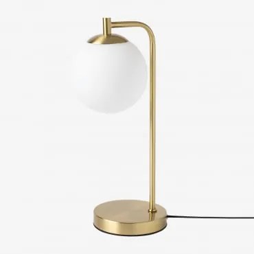 Lampa Stołowa Z Kulą Szklaną Uvol Złoto - Sklum