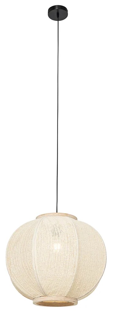 Inteligentna lampa wisząca z naturalnej tkaniny 48 cm z Wifi G95 - Rob
