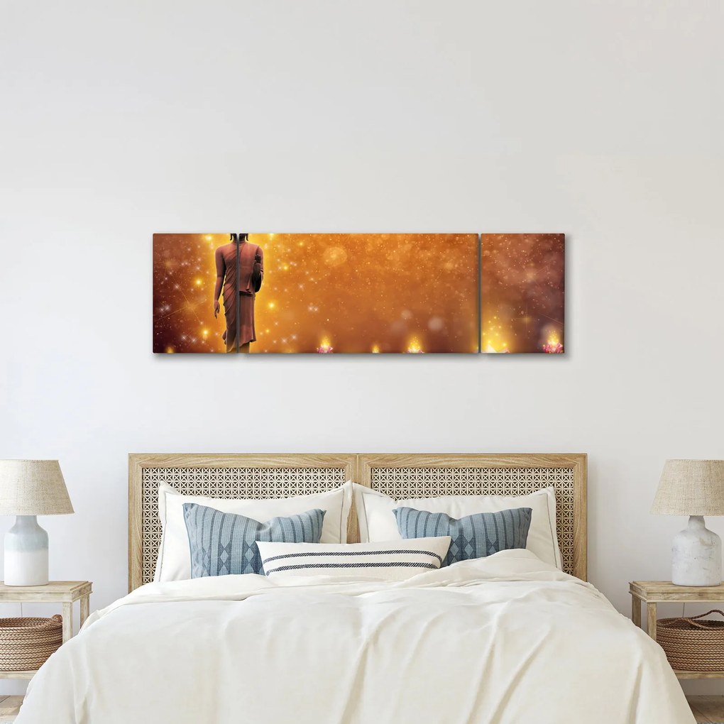Obraz - Budda w złotym blasku (170x50 cm)