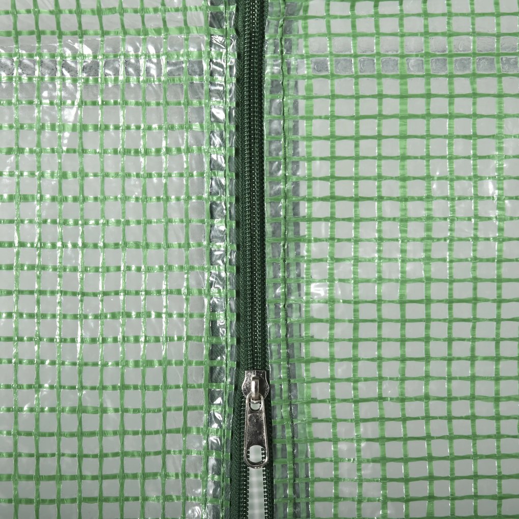 Outsunny Szklarnia Foliowa z 6 Półkami Zielona 141x72x191cm Stal PE Cieplarnia Ogrodowa | Aosom PL