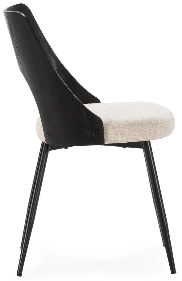 Czarne/kremowe tapicerowane krzesła zestaw 2 szt. Gilda – MOME