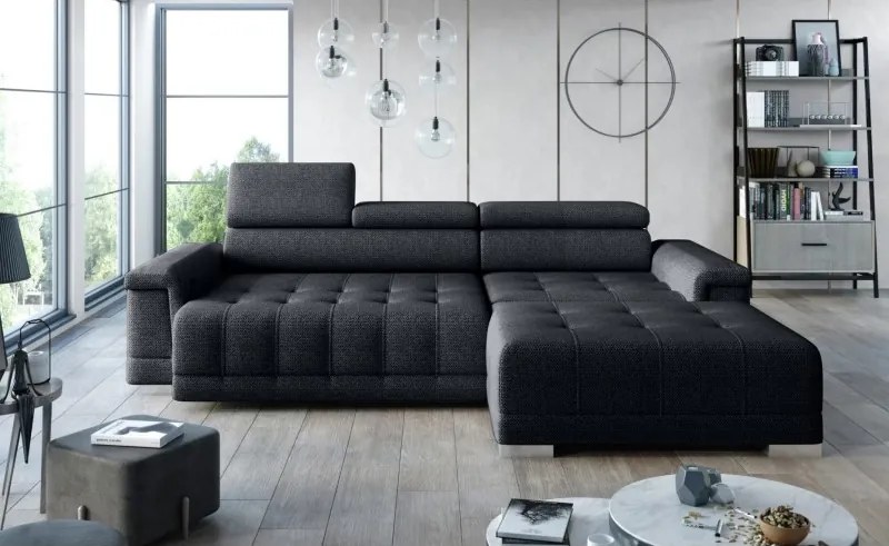 Narożnik CAMPO S z elektryczną regulacją siedziska Prawostronny w tkaninie MEMPHIS 20 WERSAL