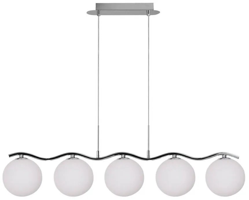 Lampa wisząca w kolorze srebra ze szklanym kloszem 12x86 cm Ramon – Candellux Lighting