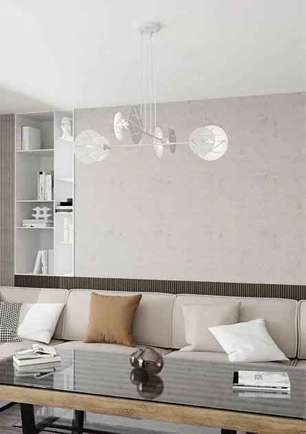 Biała nowoczesna lampa wisząca - 7X D152 N6-E25