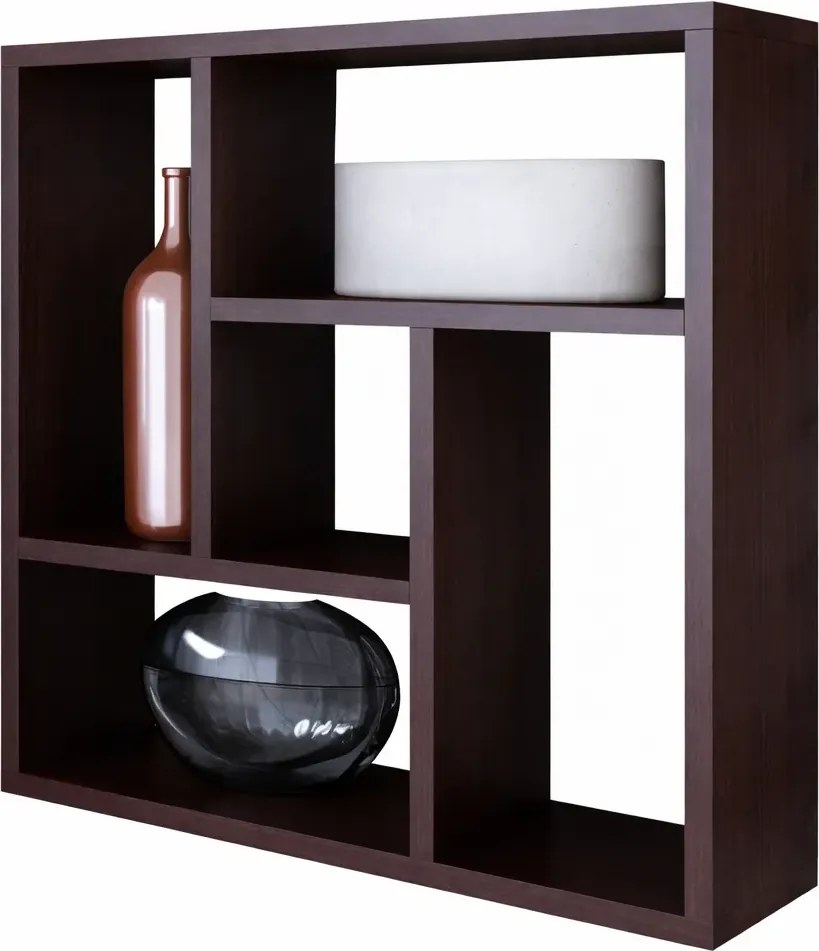 Kwadratowa półka wisząca nowoczesna wenge E6-G34