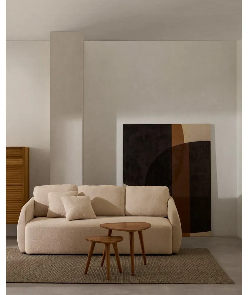 Kremowa rozkładana sofa z tkaniny szenilowej 225 cm Laira – Kave Home