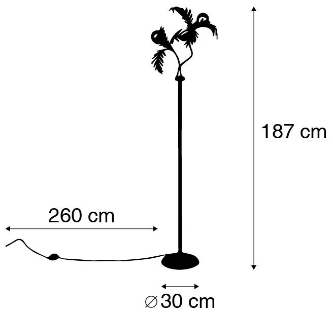 Inteligentna lampa podłogowa złota 187 cm w tym 2 WiFi G95 - Botanica Rustykalny / Vintage Oswietlenie wewnetrzne