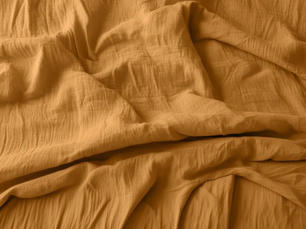 PrzytulneMieszkanie.pl PrzytulneMieszkanie.pl Pościel muślinowa MUSSARI musztardowa Rozmiar pościeli: 70 x 90 cm | 140 x 200 cm