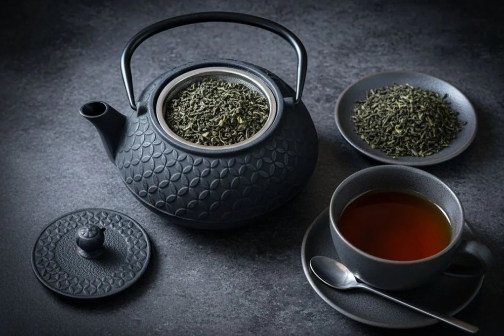 Czajnik żeliwny z zaparzaczem SABI, 1000 ml