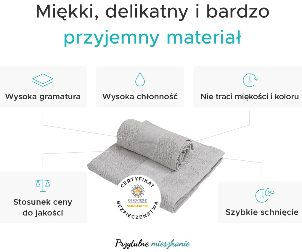 Ręcznik CARRARA 60x100 cm jasnobrązowy, 100% bawełna