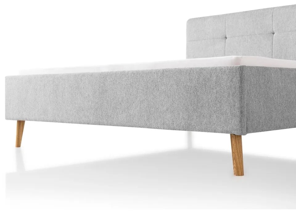 Jasnoszare tapicerowane łóżko dwuosobowe bez stelaża 180x200 cm Smart – Meise Möbel