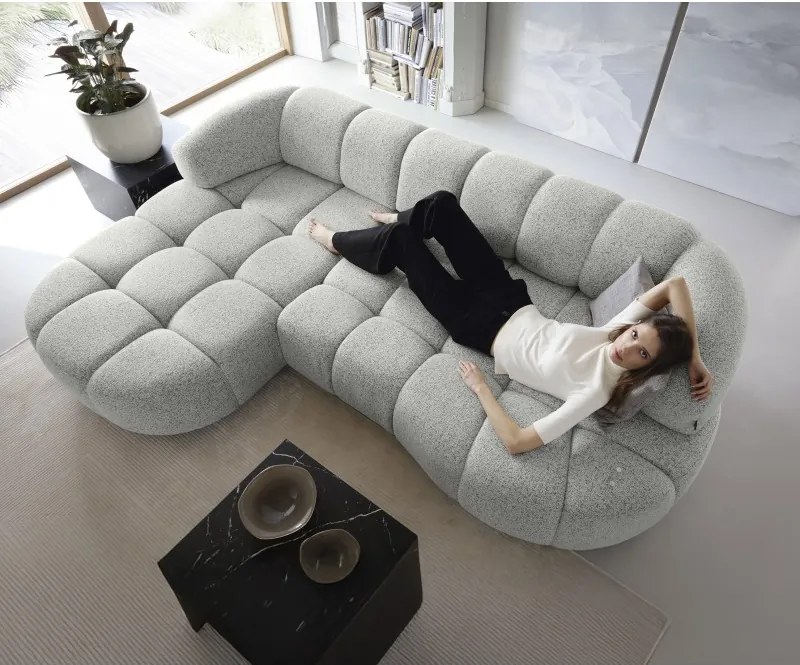 Narożnik VELPA S z elektryczną regulacją siedziska Lewostronny wolnostojący w tkaninie PUENTE 06 WERSAL