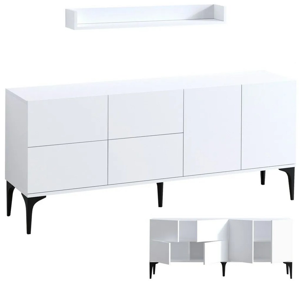 Szafka z półką Lucky White and Black