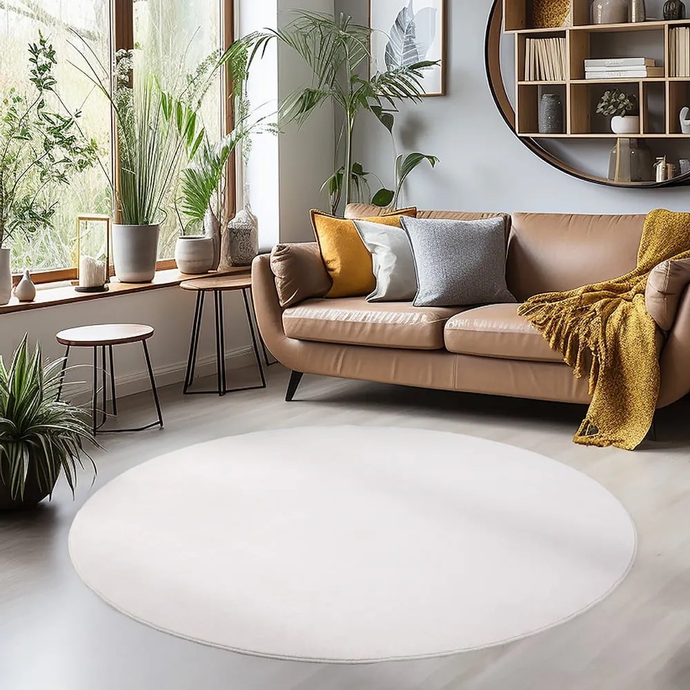 Kremowy okrągły dywan odpowiedni do prania ø 120 cm Sky – Ayyildiz Carpets