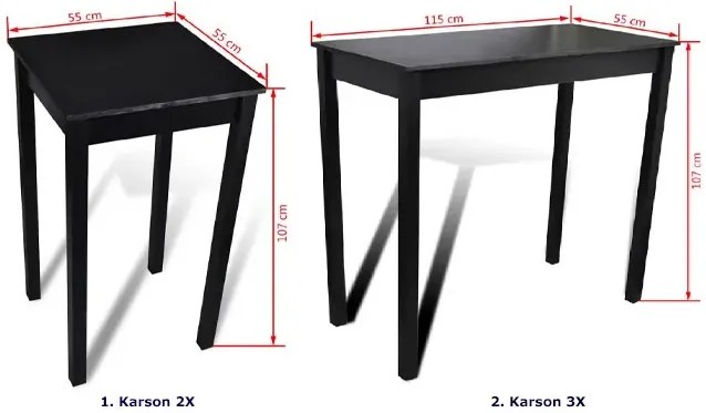 Nowoczesny, czarny stolik barowy – Mitos 2X