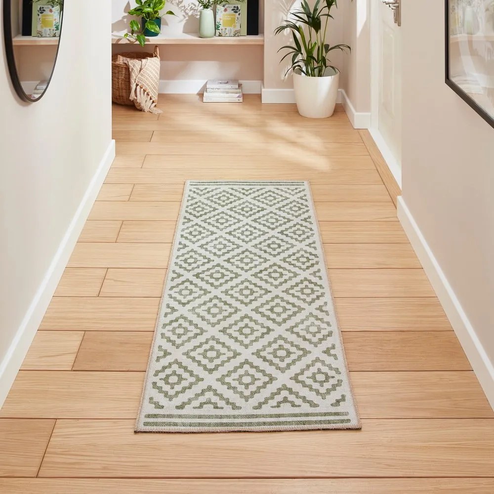 Zielony chodnik odpowiedni do prania 61x170 cm Coral Green – Think Rugs