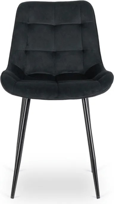 Krzesło Tapicerowane do Jadalni CHRIS Czarne Welurowe Nowoczesne Loft