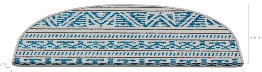 Niebieskie dywaniki na schody zestaw 16 szt. 20x65 cm Cottage Warmth – Vitaus