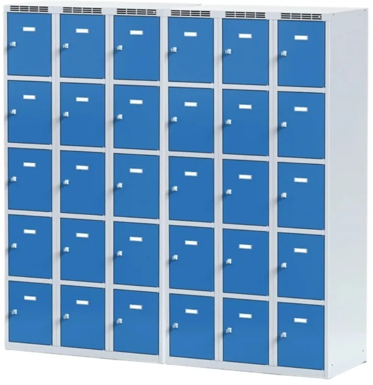 Alfa 3 Szafka skrytkowa S6, 15 schowków, 1800 x 900 x 500 mm, zamek cylindryczny, drzwi ciemnoszare