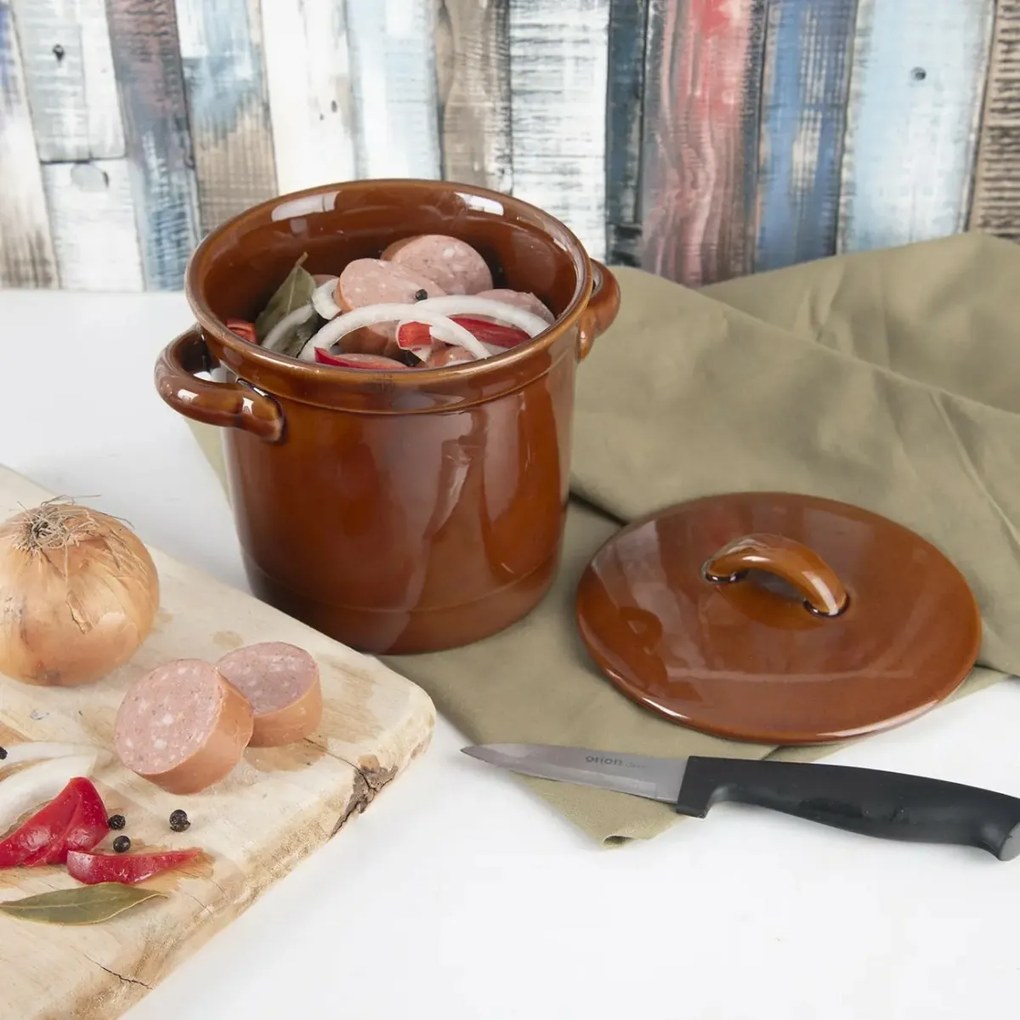 Orion Ceramiczny garnek do smalcu z pokrywką, 1,1l