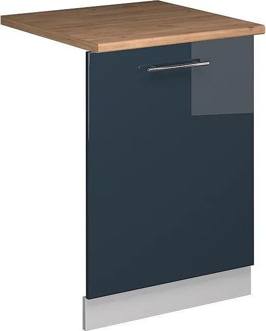 Panel przedni zmywarki ciemnoniebieski wysoki połysk 60x1.6x81.8 fame-line