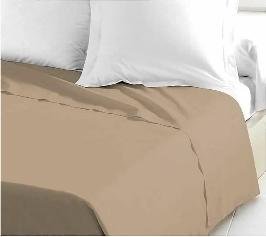 Pościel płaska 100% bawełny 180x290 cm Beżowy OEKO-TEX Pralny w pralce
