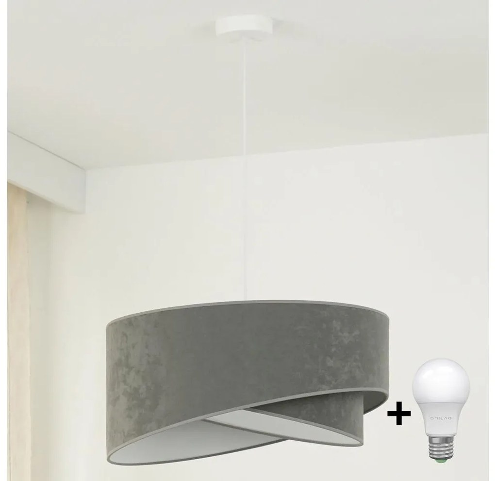 Brilagi - LED Żyrandol na lince LYRA 1xE27/15W/230V szary/biały