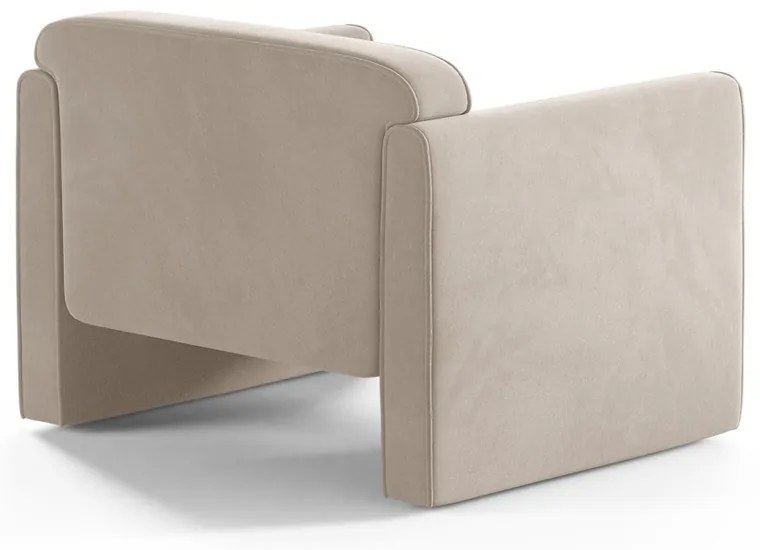 Beżowy aksamitny fotel Abby – Micadoni