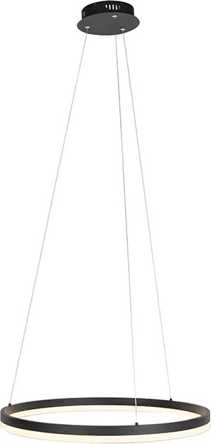 Designerska lampa wisząca czarna 60 cm z LED 3-stopniowy ściemniacz - Anello