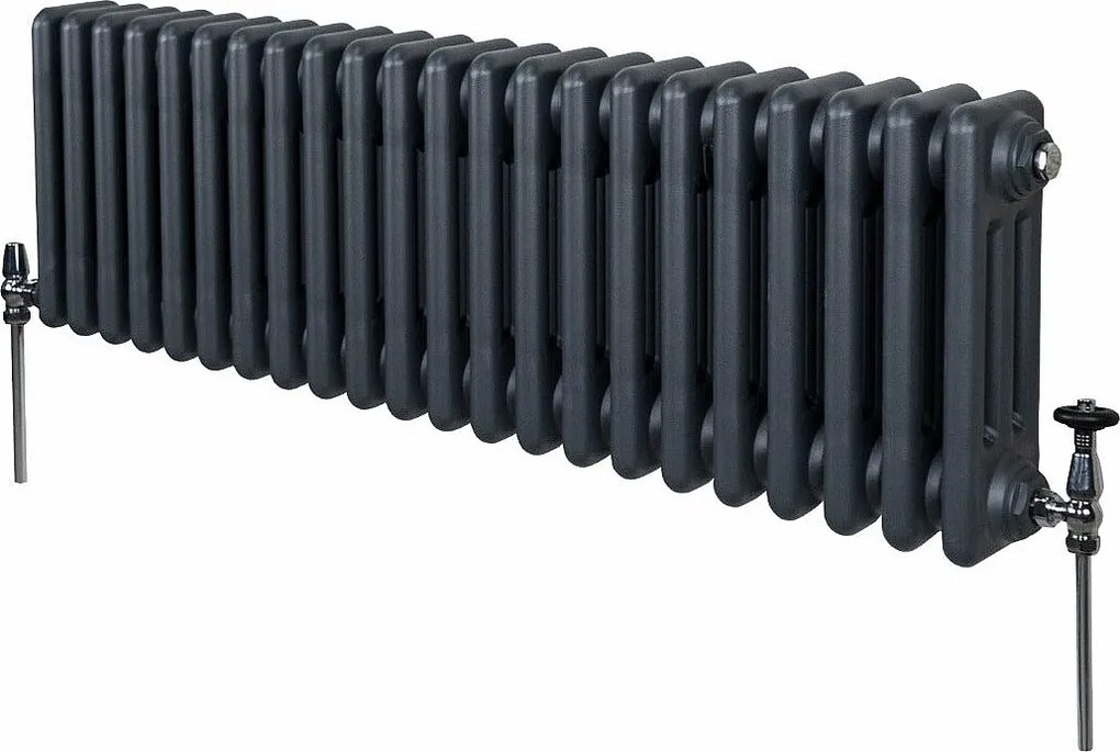 Tradycyjny grzejnik 3-kolumnowy - 300 x 1012 mm - antracytowy szary