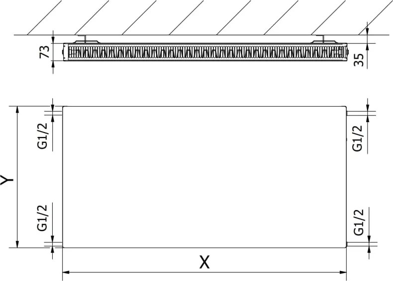 Mexen Flat CF21 grzejnik płytowy 500 x 1000 mm, podłączenie boczne, 1008 W, biały - W421F-050-100-00
