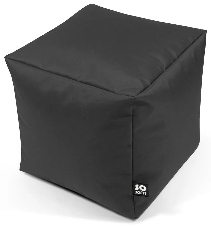 Ciemnoniebieski dziecięcy worek do siedzenia z imitacji skóry Cube M – So Soft?