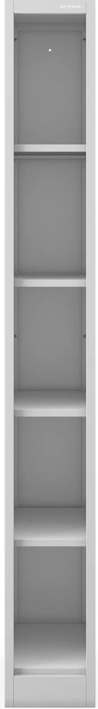 Regał metalowy wąski, archiwizacyjny na dokumenty szary: TIM 250 x 1950 x 450 mm