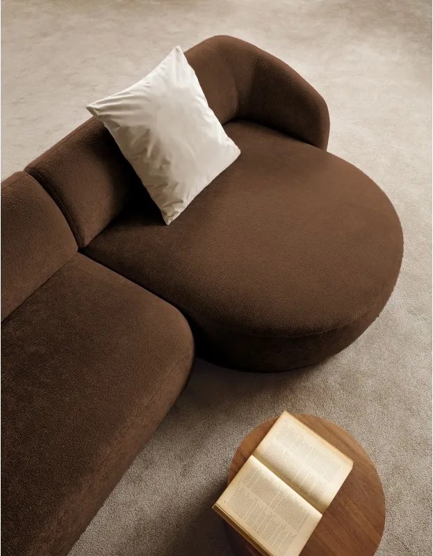 Narożnik NOBO Prawostronny system modułowy tkanina DressME 11 Brązowy