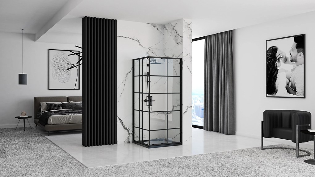 Kabina prysznicowa Rea Concept Black 90x90