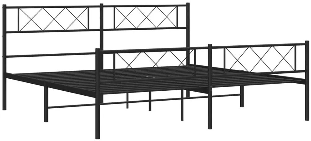 Czarne metalowe łóżko małżeńskie 180x200cm C3-T80