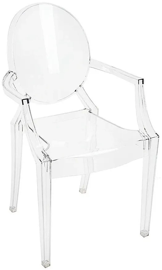 Transparentne krzesło ghost z podłokietnikami N7-E73