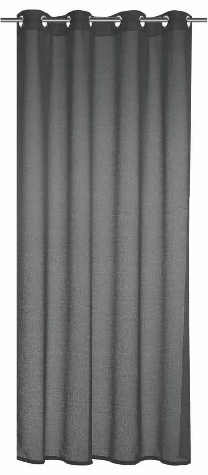 Antracytowa zasłona 140x245 cm Struktura Uni – Sehlbach