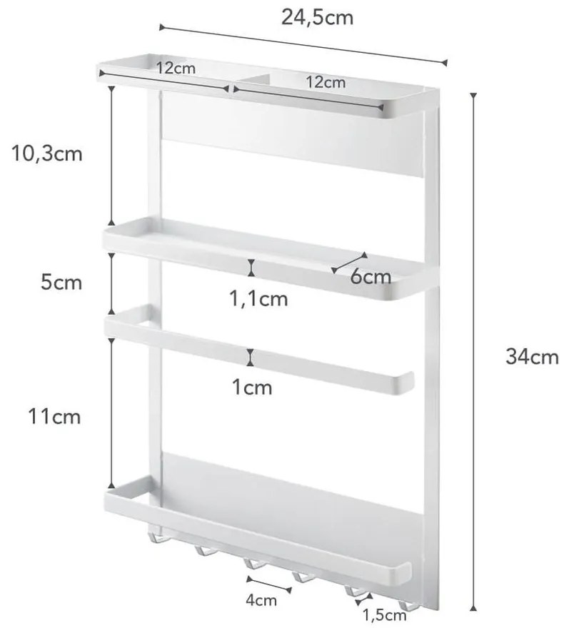 Biała półka magnetyczna YAMAZAKI Tower Magnetic Side Rack