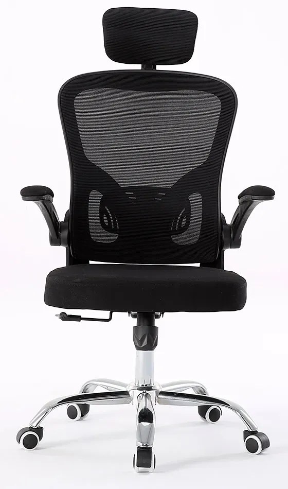 Ergonomiczny Fotel Czarny Biurowy Z Zagłówkiem Do Komputera C4-M35