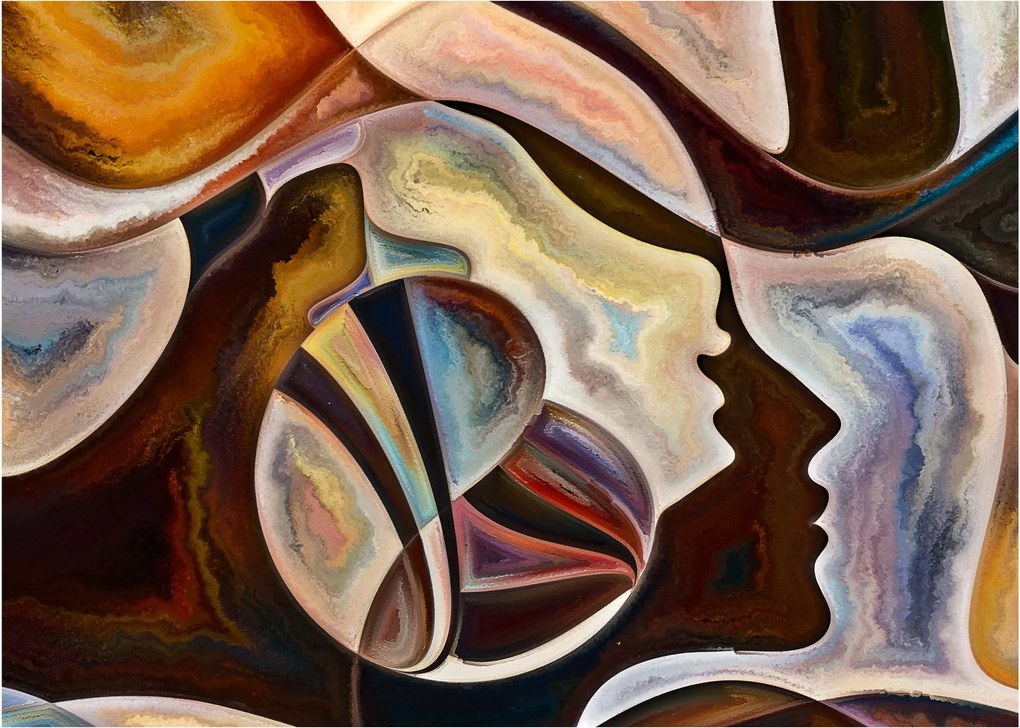 Obraz - Abstrakcja głów (70x50 cm)