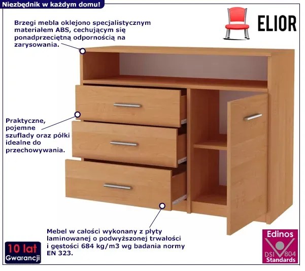 Klasyczna komoda z szufladami olcha S7-K29