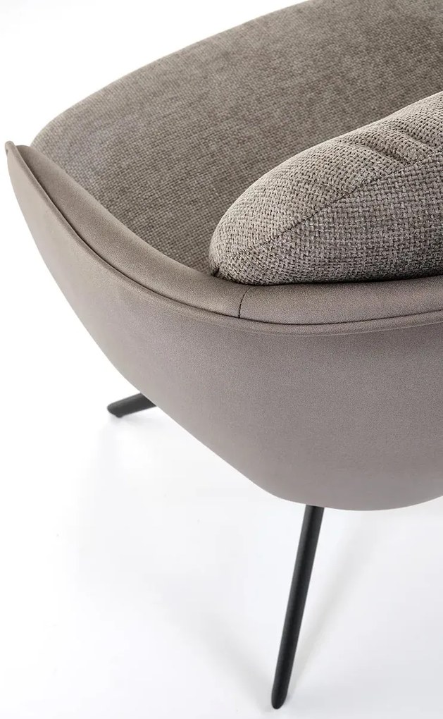 Popielaty tapicerowany fotel z obrotowym siedziskiem R7-S08