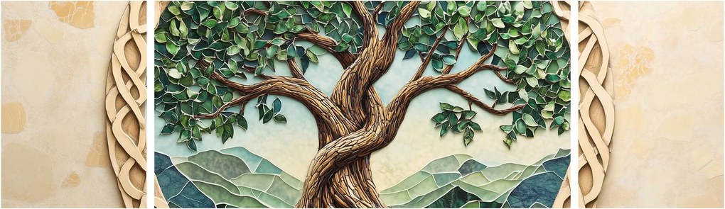 Obraz – Splecione drzewo życia (170x50 cm)