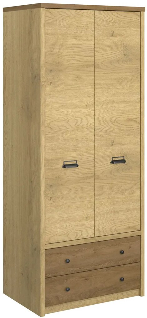 Industrialna szafa dwudrzwiowa dąb cremona + dąb lefkas P8-E66