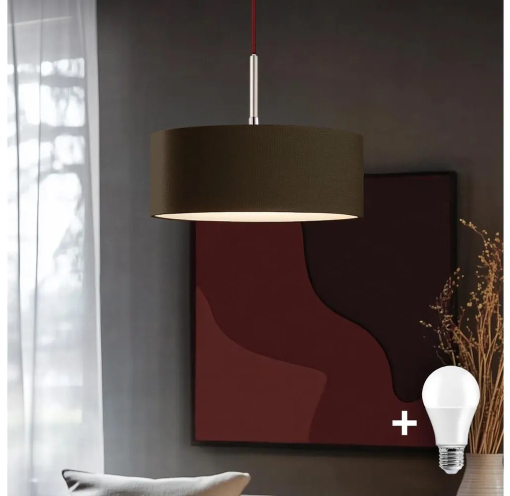 Eglo - LED Lampa wisząca TUNJA 1xE27/60W/230V brązowa